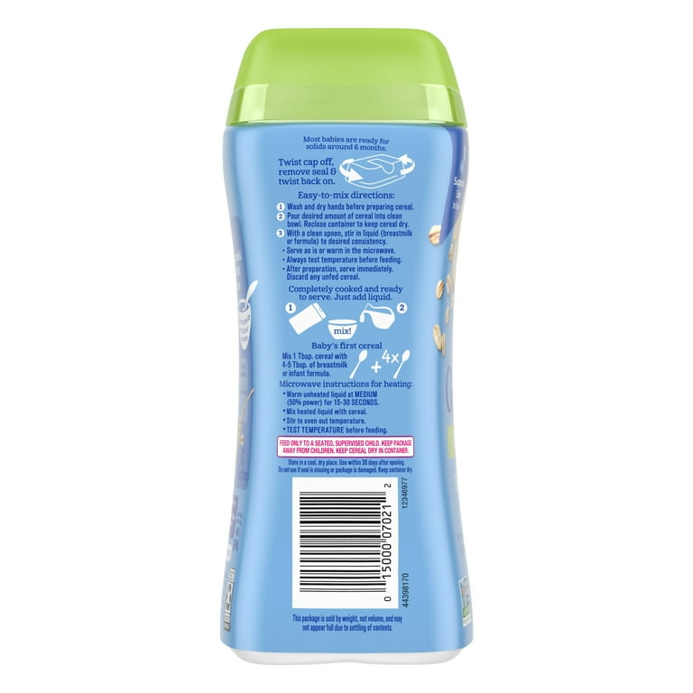 pack) Gerber Stage Baby Food, Organic Baby Oatmeal Cereal, 14g