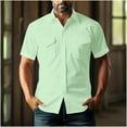 thumbnail image 5 of Mens Shirts Under $10 Mens Western Shirts Short Sleeve Button Up Pearl Snap Shirt Casual Summer Work Cowboy Shirt Lightweight Linen Clothes, 5 of 6