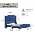 thumbnail image 6 of Full Bed Frame with Wingback Headboard, Platform Bed Frame with Velvet Upholstered Headboard,  No Box Spring Needed, Blue, 6 of 15