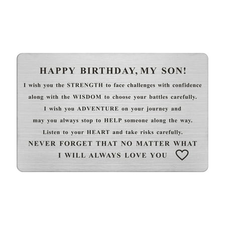 Yobent Son Birthday Card, Unique Happy Birthday Gifts for My Son, Personalized Wallet Card
