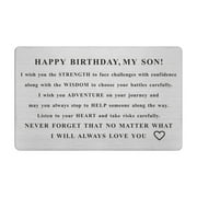 Yobent Son Birthday Card, Unique Happy Birthday Gifts for My Son, Personalized Wallet Card