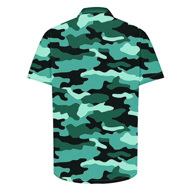 ZRGHAOYLQ Camo Button Down Short Sleeve Shirt Sun Protection
