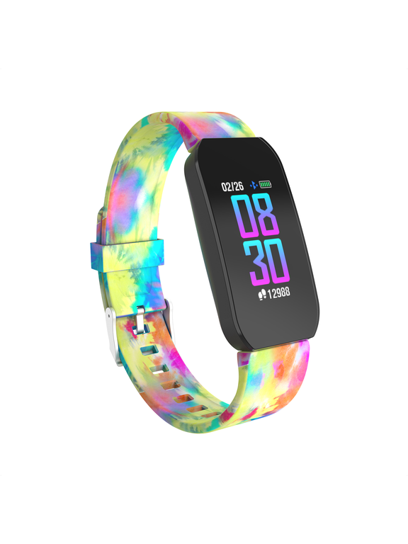 (Open Box) iTech Active Smartwatch Fitness Tracker, Heart Rate, Step Counter, Notification, Swimming Water Resistant for Ladies, Touch Screen, Compatible with iPhone and Android (Black Burgundy)