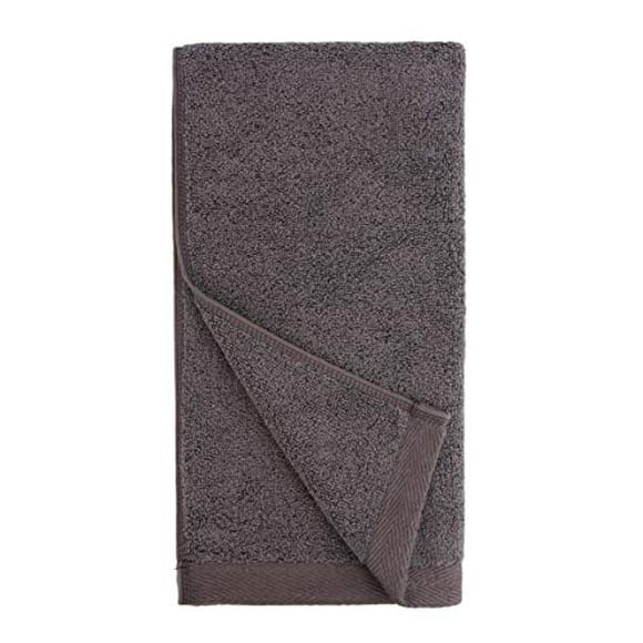 Everplush Flat Loop Quick-Dry Hand Towel Set, 4 Pack, Charcoal (Dark Gray)