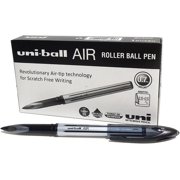 Uni-Ball 190504000 UB-188-L Fountain Pen Tip 0.7mm Air Rollerball Pens, Black Gel, 12 Pack