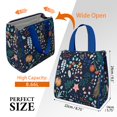 thumbnail image 3 of Pioneer Flower Floral Print Pattern Insulated Lunch Bag for Women & Adults,Large Portable Soft Cooler Lunch Bag,Thermal Food Storage Tote with Pearl Cotton,8.66L,8.75x5.75x9.5 Inch, 3 of 6