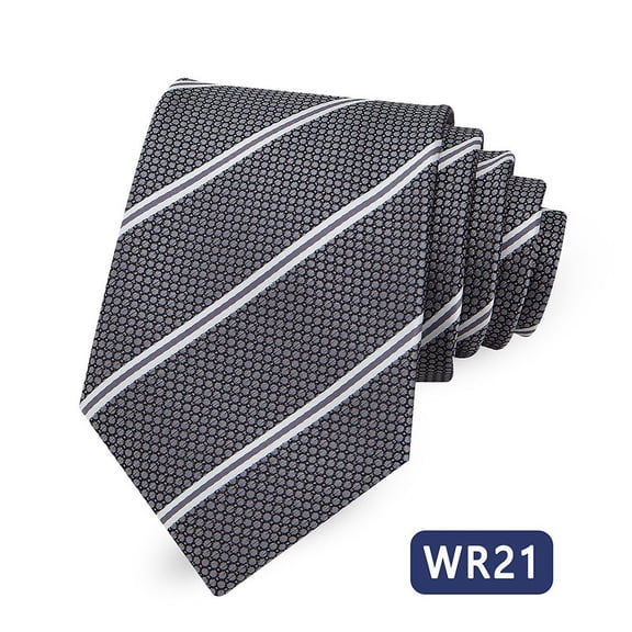 Sophisticated Stripes Men's Classic Formal Tie One Pack, Made with a Luxurious Silk Polyester Fabric Presenting a Precise Woven Jacquard Pattern for Corporate Dress Codes
