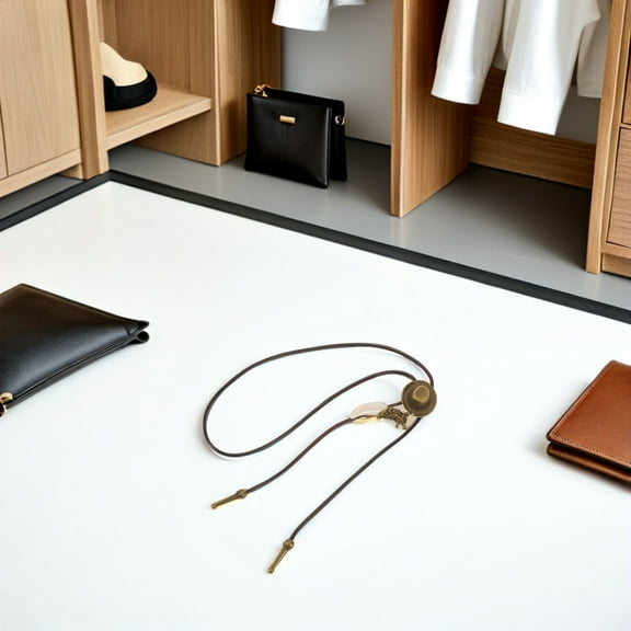 Raindrops Mens Vintage Bolo Tie with Western Cowboy Tooth Accessory