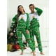 thumbnail image 1 of Pijamas a juego para parejas, pijamas estampados de manga larga, conjuntos para mujer y hombre, ropa de Navidad, traje para casa con tiras verdes y rojas, 1 of 4