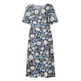 thumbnail image 5 of Edvintorg Summer Dress Women Vintage Floral Printed Round Neck Short Sleeve Casual Dress with Pocket Vacation Beach Dresses for Women, 5 of 5