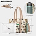 thumbnail image 5 of Teacher Tote Bag,Beige Cartoon Dinosaurs Silhouettes Pattern Teacher Utility Tote Bag,Large Work Tote Bags for Women with Multiple Pockets,Top Zipper Closure,13.8x10.6x6.7 Inch, 5 of 5