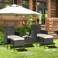 thumbnail image 3 of Costway 5PCS Patio Rattan Furniture Set Cushioned Sofa Ottoman Armrest Side Table Garden, 3 of 10