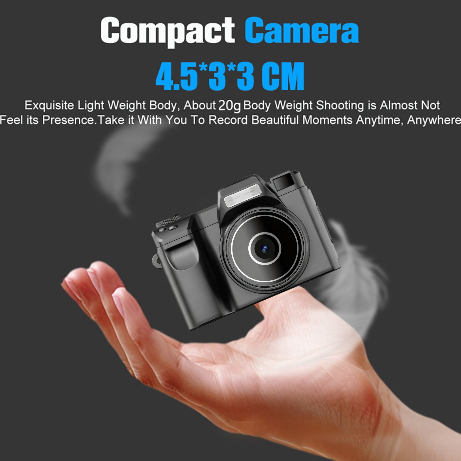 Lunxisen 2 Pcs Mini Camera 1080P HD Video Recorder, Digital Camcorder Long Battery Life, Ultra-Portable Tiny Camera for Travel Vlog Night Shots
