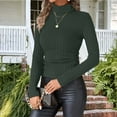 thumbnail image 2 of Women's Fitted Turtleneck Tops, Ribbed Knitted Base Layer, Soft and Warm Undershirts, 2 of 9