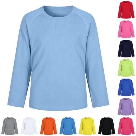 Shachafan Breathable Mesh Raglan Tee For Boys Lightweight Solid Kids Top For Play Furry Top