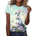 thumbnail image 2 of Easter Shirt for Women Colorful Patterned Eggs Print T-Shirt Short Sleeve Crewneck Lightweight Breathable Festival Apparel Holiday Top, 2 of 5