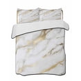 thumbnail image 2 of Modern White Gold King Size Down Alternative Comforter, Lightweight Comforter Quilt Bedding Set with Pillow Shams Abstract Marble Geometric All Seasons Bed Comforter Duvet Insert 96"x106", 2 of 7