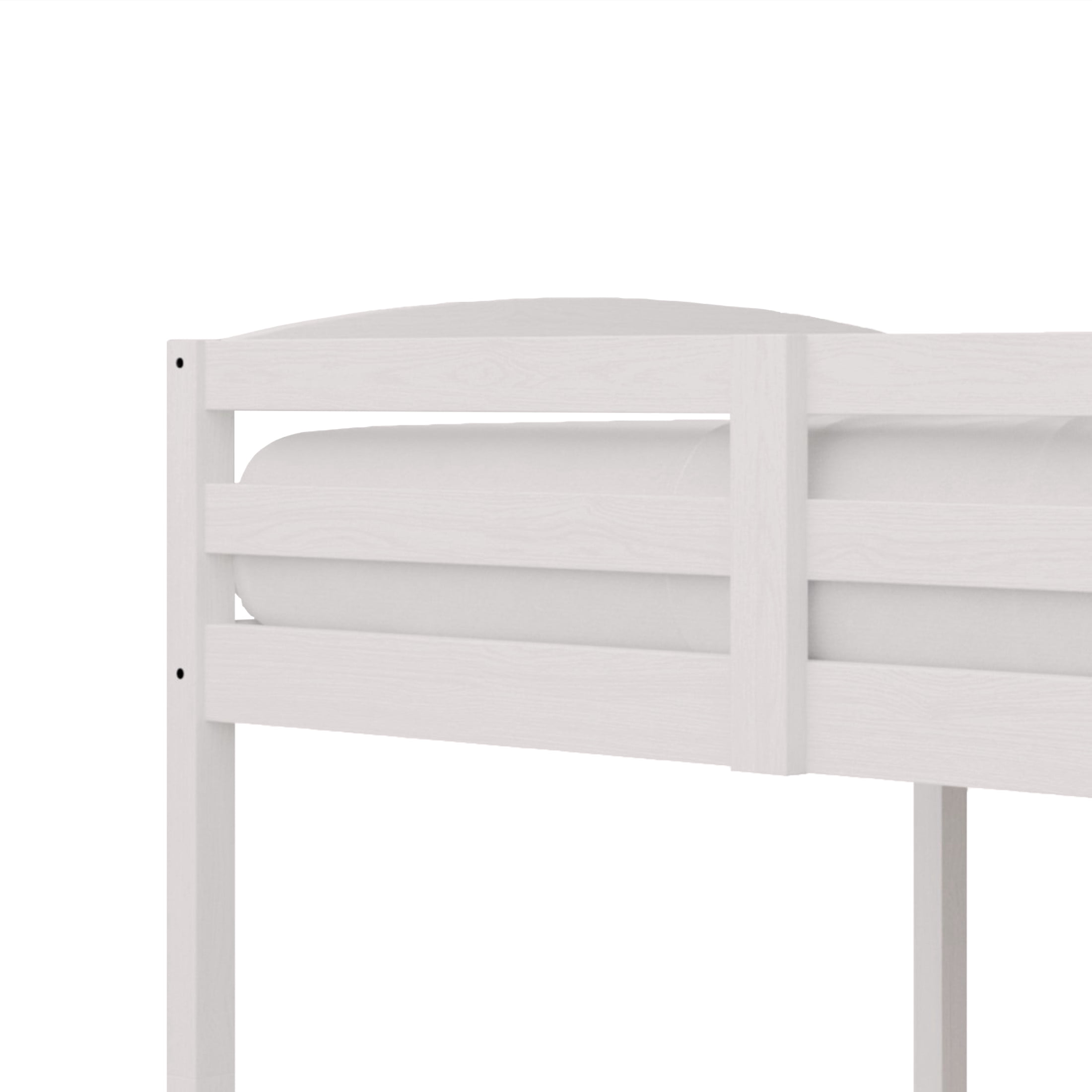 Castle Place Contemporary Twin over Twin Wooden Convertible Bunk Bed, White