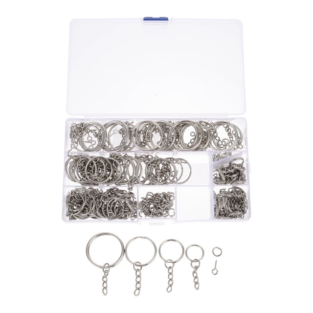 Anillos de llave de 100pcs con 100 anillos abiertos y 100 tornillos accesorios llavero de bricolaje