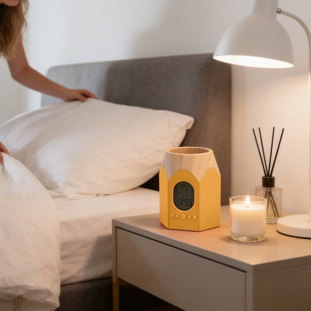 Reloj despertador de escritorio para dormitorio | Reloj pequeño de viaje para estudiantes con alarma suave | Reloj digital sin pantalla para concentrarse en el estudio, el descanso y el sueño