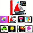 thumbnail image 3 of Black And White Books Newborn High Contrast Books Baby Toy For Kids For Visual Stimulation, Baby Interactive Books, Cloth Book Soft Touch And Feel Sensory Toy Crinkle And Squeak, 3 of 4