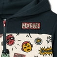 thumbnail image 5 of Marvel Avengers Spider-Man Iron Man Captain America Fleece Half Zip Hoodie Logo Toddler to Big Kid, 5 of 5