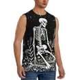 thumbnail image 2 of Fotbe Vintage Black white Plant skull Men's Camiseta sin Mangas Estampada para Hombres, Playera Casual para Gimnasio, Entrenamiento, Playa-3X-Large, 2 of 7