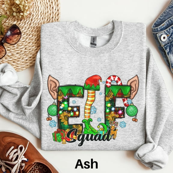 Elf Squad Christmas Sweater, Retro Christmas Shirt, Holiday Sweatshirt, Winter Crewneck Holiday Sweatshirt, Cute Christmas Shirt 1574053684 3056