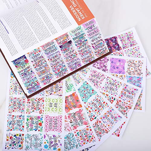 Cute B... Large Print Easy to Read Floral Bible Tabs Laminated with Matte Film 