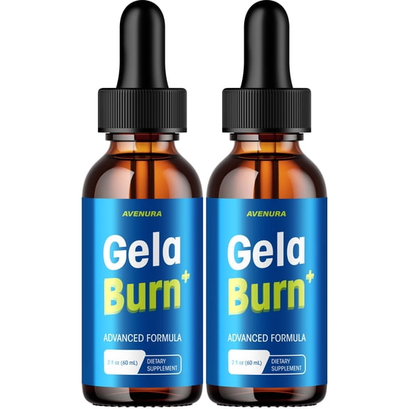 Gela Burn Liquid Drops – GelaBurn Natural Blend Advanced Formula for Active Lifestyle, 2 Pack, 2 Month Supply