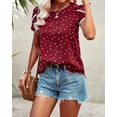 thumbnail image 2 of PRETTYGARDEN Women's Shirts Summer Casual Crewneck Lace Crochet Short Sleeve Blouses Cute Floral Print Loose Tunic Tops, 2 of 6