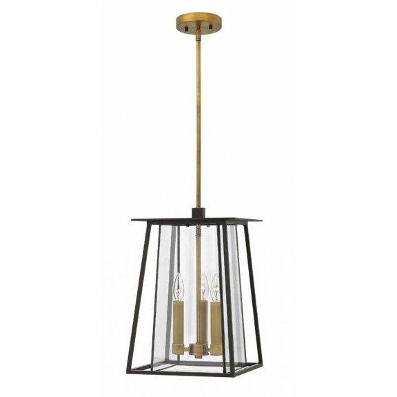 3 Light Outdoor Hanging Lantern in Craftsman Style 11.5 inches Wide By 17.25 inches High-Buckeye Bronze Finish-Incandescent Lamping Type Bailey Street