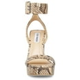 thumbnail image 3 of Steve Madden Waverley Tan Snake Ankle Strap Rounded Open Toe Platform Sandals (Tan Snake, 6), 3 of 9