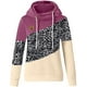 thumbnail image 3 of Sudaderas con capucha para mujer, cuello redondo, casual, manga larga, bloques de color, sudaderas con capucha, suéteres, tops de otoño Levamdar WRMH-1664-53, 3 of 5