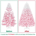 thumbnail image 4 of Alden Design 6Ft Unlit Flocked Artificial Christmas Tree with Foldable Stand, Pink Gradient, 4 of 12