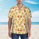 thumbnail image 2 of Balery Cute Chicken Camisas hawaianas de manga corta para hombre, camisas playeras de corte holgado, camisas de vacaciones con botones,Large, 2 of 7