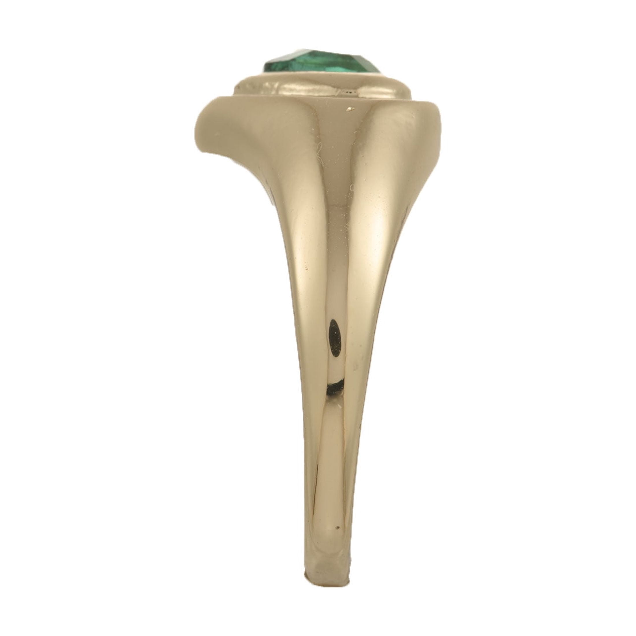 Bella by Thorne Cute Heart Signet Adult Ring, Gold/Emerald- 8, (Unisex)