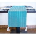 thumbnail image 2 of Heavenera 14x108 inches Turquoise Rectangular Cotton Woven Table Runner, 2 of 5