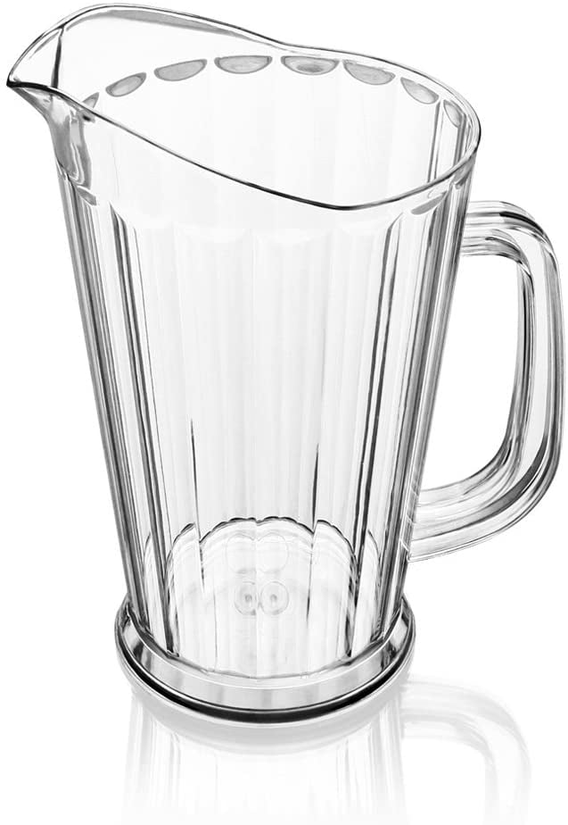 60-Ounce Clear Polycarbonate Plastic Tapered Style Restaurant Water Pitcher