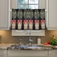thumbnail image 2 of Yayeee Kitchen Curtains Tier Pair Light Filtering 27"x36" Rod Pocket Short Cafe Window Panel, Beige Striped Trees, 2 of 7