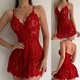thumbnail image 2 of Gibobby Pijamas para mujer Nueva Sexy cuello en V Sexy encaje ropa de dormir satén ropa de dormir encaje Chemise Mini Teddy ropa de dormir (Rojo,M), 2 of 5