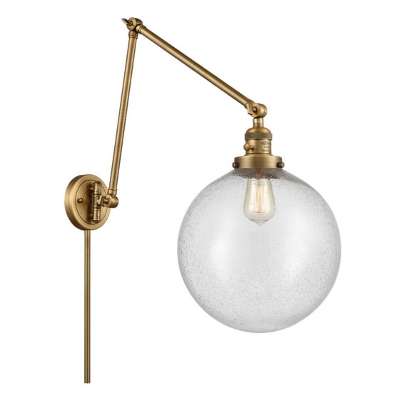 Innovations 238-BB-G204-12 XX-Large Beacon 1 Light Swing Arm part of the Franklin Restoration Collection, Brushed Brass