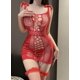 thumbnail image 2 of Gibobby Conjunto de lencería Sexy Conjunto de Lencería de Malla, Conjunto de Lencería Elegante para Dama para Noche de Bodas(Rojo, Talla única), 2 of 5