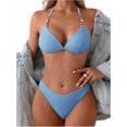 thumbnail image 6 of Top-kevin Women's Triangle Bikini Set Cheeky High Cut Sexy Two Piece Swimsuit Cute Halter Bathing Suit, 6 of 9
