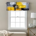 thumbnail image 3 of Abstract Color Block Valance Curtain Yellow Block Modern Gradient Black Window Valances Rod Pocket Short Curtains Window Treatments for Kitchen Bedroom Bathroom Laundry 54" x 18", 3 of 9