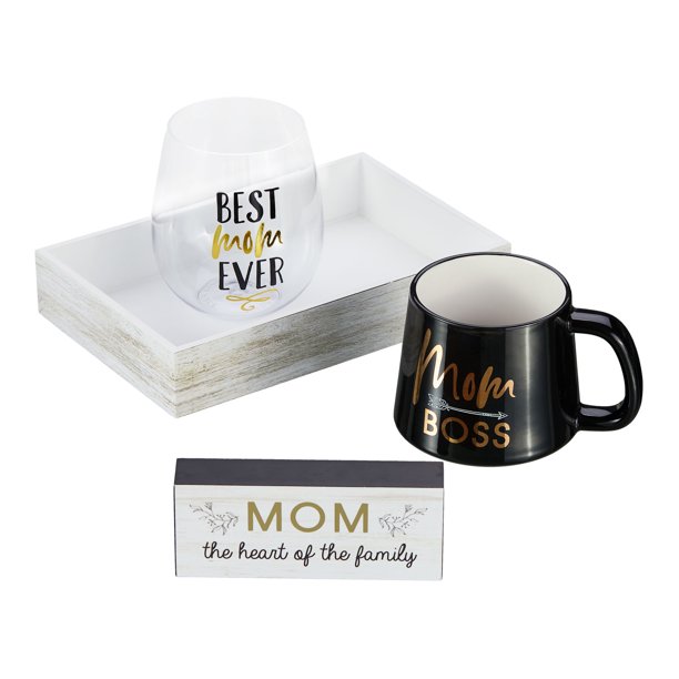 Way To Celebrate Best Mom Ever Mother S Day Wine Glass Coffee Mug Gift Set Walmart Com Walmart Com