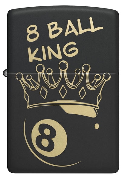 Zippo Lighter - Customized Engraved Message Windproof King 8 Ball Design 46291