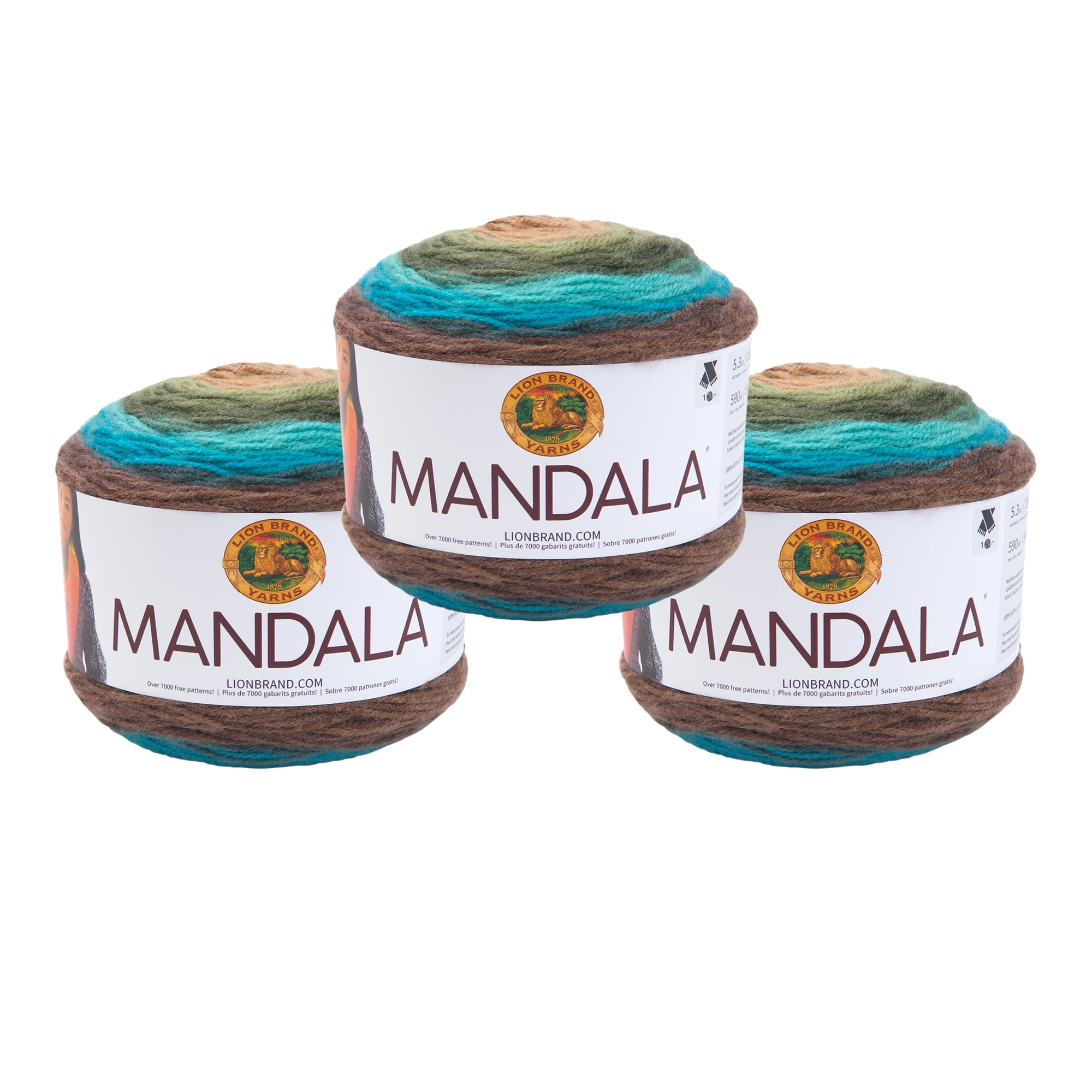 Lion Brand Yarn Mandala Dragon SelfStriping Light Acrylic Multicolor