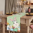thumbnail image 2 of Table Runners 72 Inches Long Dress Scarves, Easter Bunny Farmhouse Kitchen Table Runner, Coffee Tablerunners, Farmhouse Colorful Eggs Tulip Wood Grain Green 14x72 Inch, 2 of 9