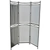 Modern 68 in. Tall Black & White Iron & Canvas Privacy Screen - 3 Panels